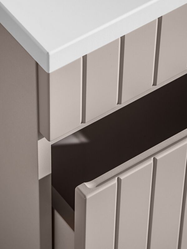 Badeværelsessæt Væghængt 80 cm Beige/Eg med Blød Lukning