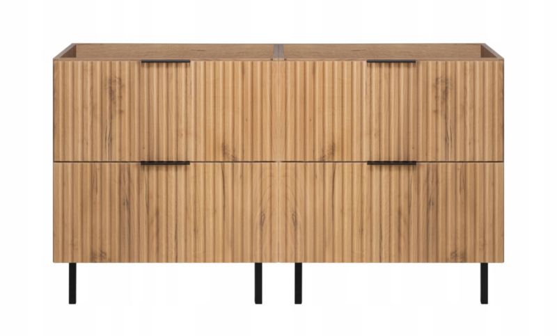 Underskab 120 cm Dąb Craft Gylden Riflet Front med Ben