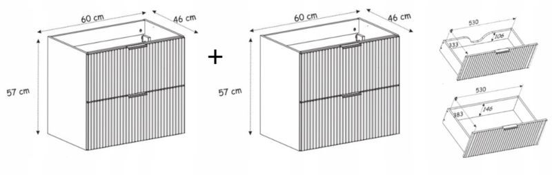Underskab 120 cm Dąb Craft Gylden Riflet Front med Ben