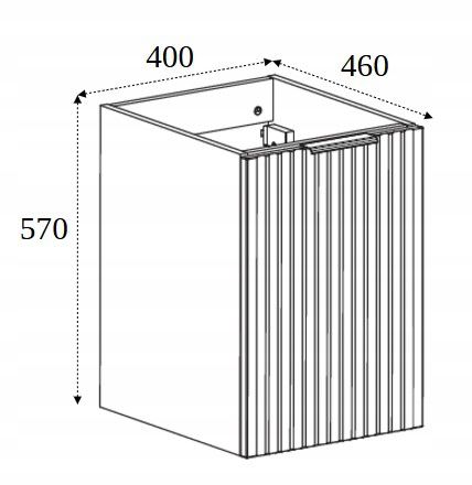 Væghængt Badeværelsesskab 40 cm Riflet Front Hvid Mat 1 Låge