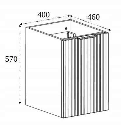 Væghængt Badeværelsesskab 40 cm Riflet Front Hvid Mat 1 Låge