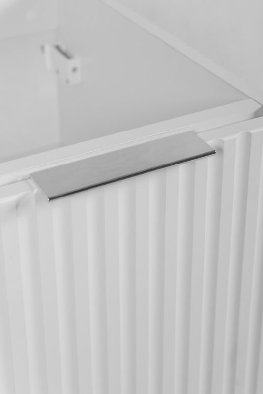 Væghængt Badeværelsesskab 40 cm Riflet Front Hvid Mat 1 Låge