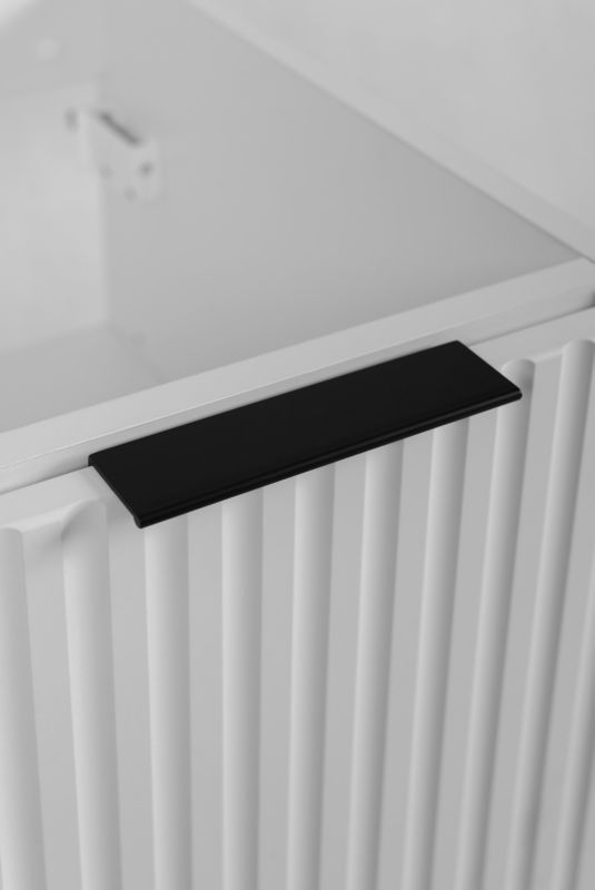 Væghængt Badeværelsesskab 40 cm Riflet Front Hvid Mat 1 Låge