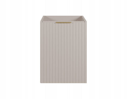 Badeværelsesskab Hængende 40 cm Riflet Beige Mat 1 stk.