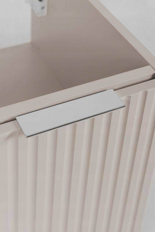 Badeværelsesskab Hængende 40 cm Riflet Beige Mat 1 stk.