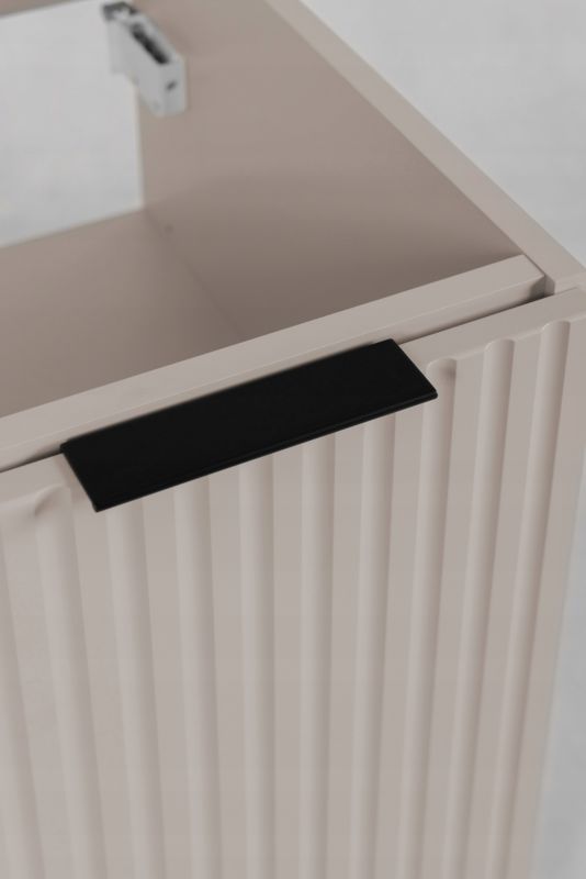Badeværelsesskab Hængende 40 cm Riflet Beige Mat 1 stk.