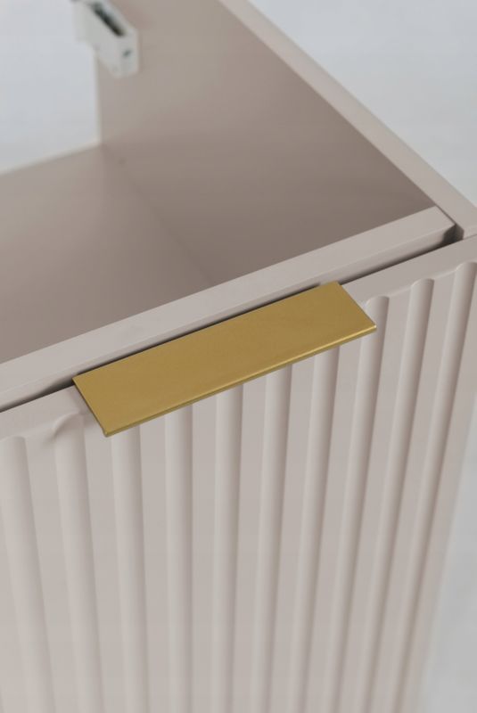 Badeværelsesskab Hængende 40 cm Riflet Beige Mat 1 stk.