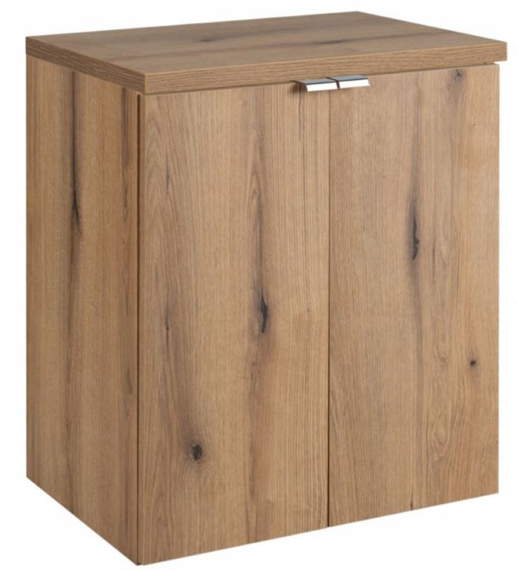 Badeværelsesskab 50 cm Hængende med Bordplade Eg Nova Oak 2 Døre