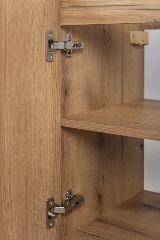 Badeværelsesskab 50 cm Hængende med Bordplade Eg Nova Oak 2 Døre