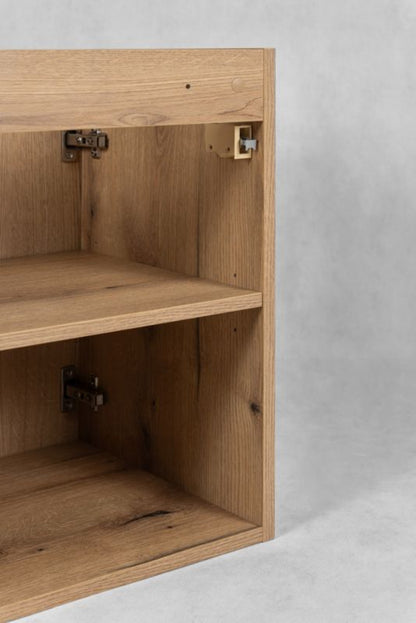 Badeværelsesskab 50 cm Hængende med Bordplade Eg Nova Oak 2 Døre
