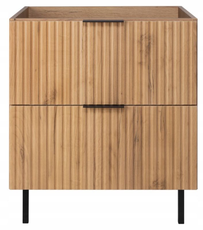 Badeværelsesskab 60 cm Egetræ Craft Riflet med Ben FLOW 1 stk.