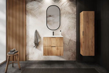 Badeværelsesskab 60 cm Egetræ Craft Riflet med Ben FLOW 1 stk.