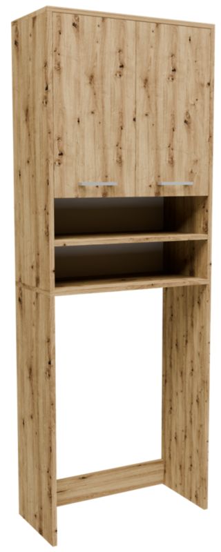Badeværelsesskab over Vaskemaskine 60x30x180 cm Eg Artisan 4 Hylder