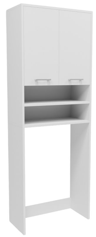 Badeværelsesskab over vaskemaskine 64x30x180 cm Hvid 1 stk.