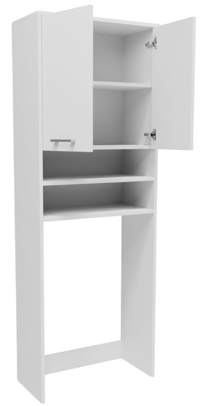 Badeværelsesskab over vaskemaskine 64x30x180 cm Hvid 1 stk.