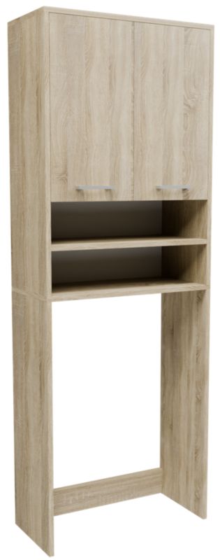 Badeværelsesskab over Vaskemaskine 64x30x180 cm Egetræ Sonoma 1 stk. | 5906412307483