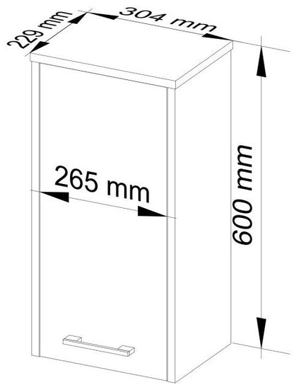 Badeværelsesskab Hængende 30 cm Hvid 60x30x22,9 cm
