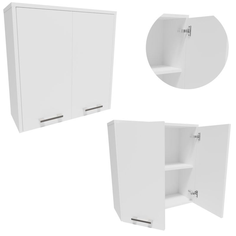 Væghængt Badeværelsesskab 60x60x22,5 cm Hvid Mat