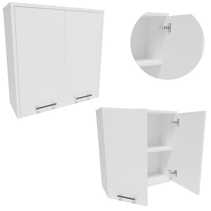 Væghængt Badeværelsesskab 60x60x22,5 cm Hvid Mat