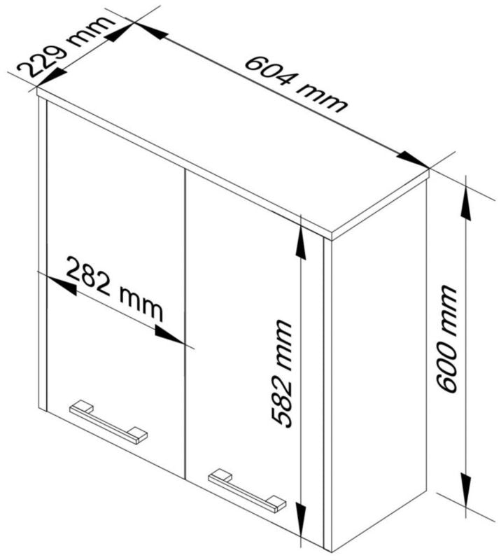Væghængt Badeværelsesskab 60x60x22,5 cm Hvid Mat