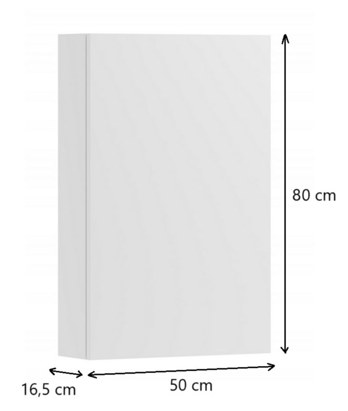 Hængeskab over toilet 50 cm hvid mat 1 stk. | 5901042111219