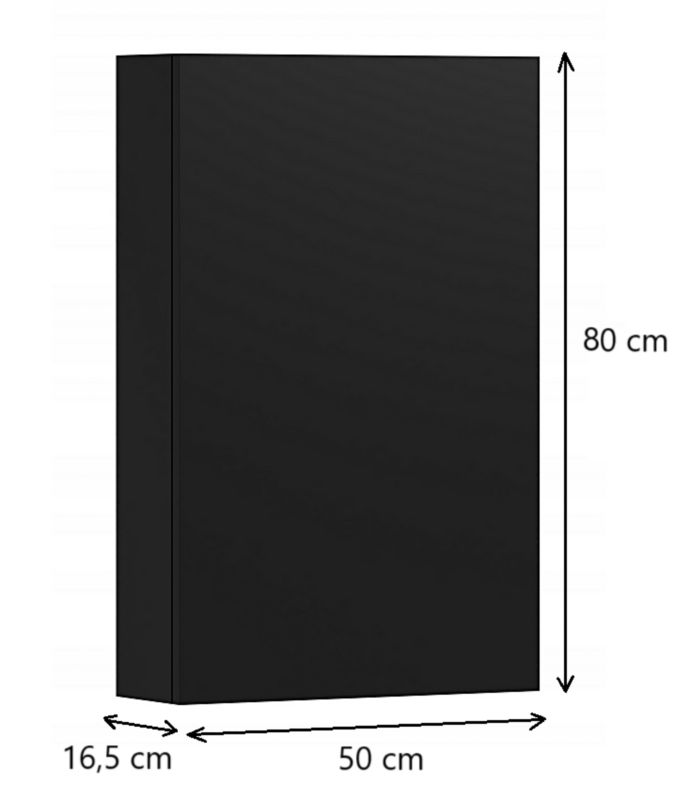 Toiletskab 50 cm Sort Mat 3 Hylder | 5901042111226