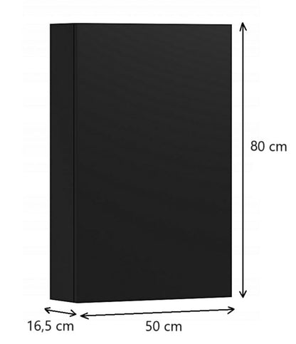 Toiletskab 50 cm Sort Mat 3 Hylder | 5901042111226