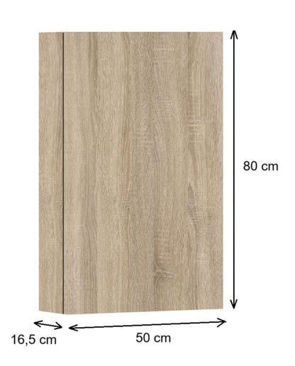 Badeværelsesskab over toilet 50 cm Egetræ Sonoma 1 stk.