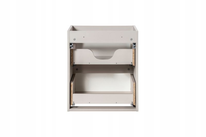 Underskab 50 cm Kasmir Beige med Riflede Fronter og 2 Skuffer