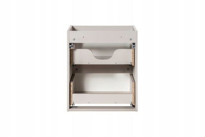 Underskab 50 cm Kasmir Beige med Riflede Fronter og 2 Skuffer