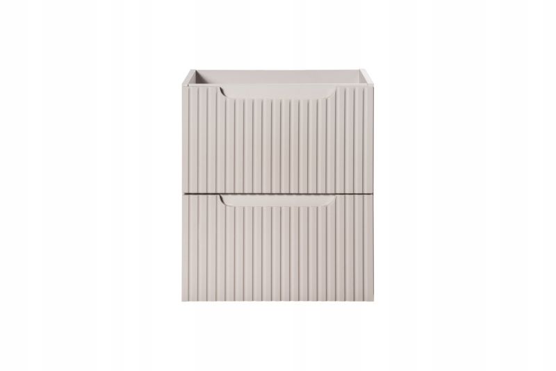 Underskab 50 cm Kasmir Beige med Riflede Fronter og 2 Skuffer