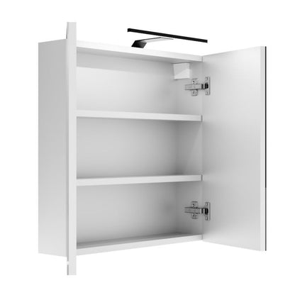 Badeværelsesskab Hængende med Spejl og LED-lys Elza Hvid 60x70x14 cm