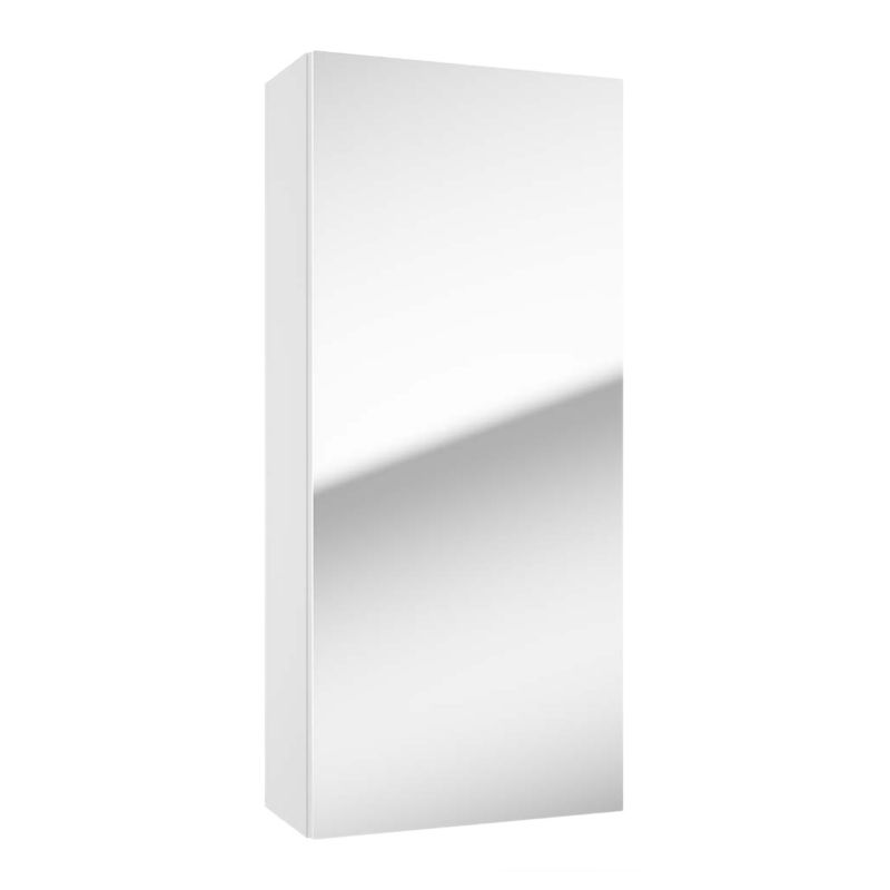 Hængende Spejlskab 40x90x20 cm Hvid Højglans 3 Glasplader Soft Close