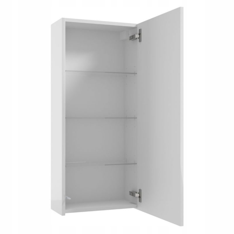 Hængende Spejlskab 40x90x20 cm Hvid Højglans 3 Glasplader Soft Close