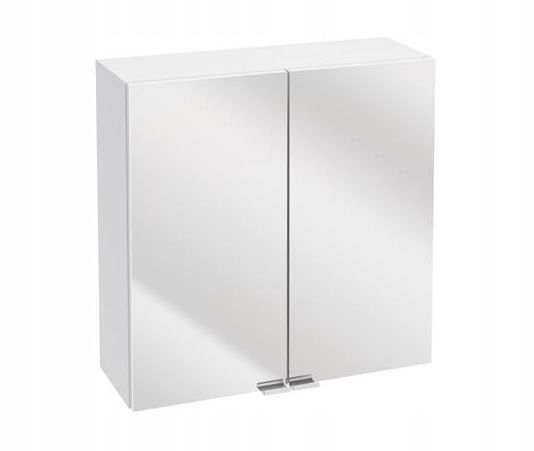 Spejlkabinet Hængende 60x60 cm Hvid med 2 Døre og 1 Hylde