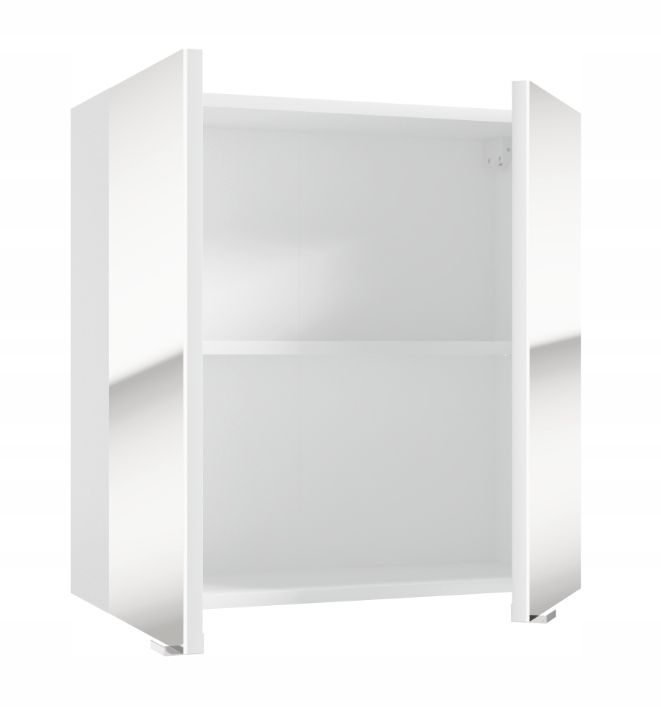 Spejlkabinet Hængende 60x60 cm Hvid med 2 Døre og 1 Hylde