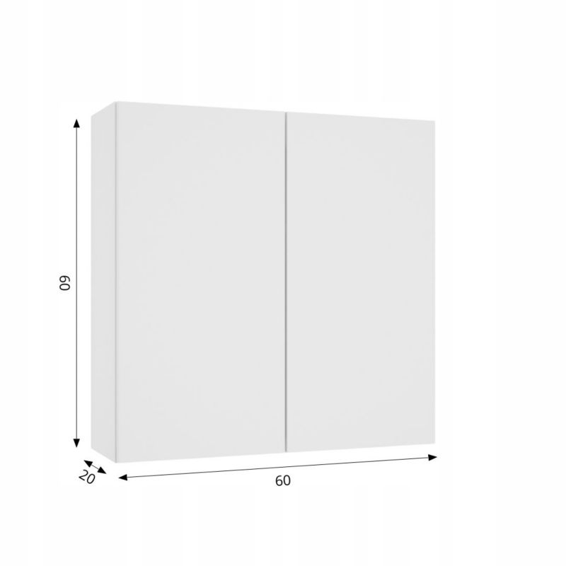 Hængeskab Hvid Højglans 60x60x20 cm SoftClose