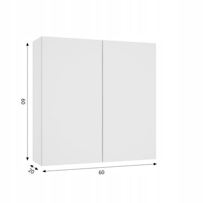 Hængeskab Hvid Højglans 60x60x20 cm SoftClose