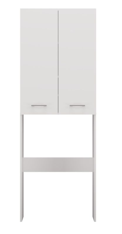 Topeshop Badeværelsesskab over vaskemaskine Pola DD Hvid 64x30x180 cm