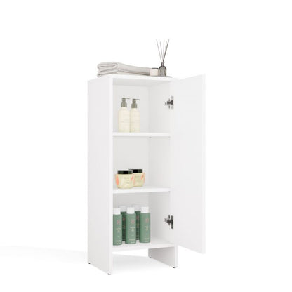 Badeværelsesskab Topeshop Nina 1D 35x90x30 cm Hvid 1 dør 3 hylder