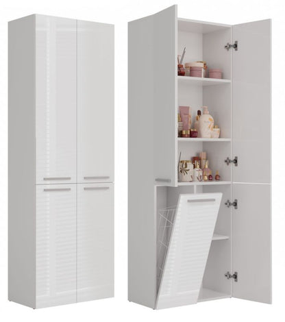 Badeværelsesskab Nel DD 1K 60x30x174 cm Hvid Højglans