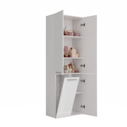 Badeværelsesskab Nel DD 1K 60x30x174 cm Hvid Højglans