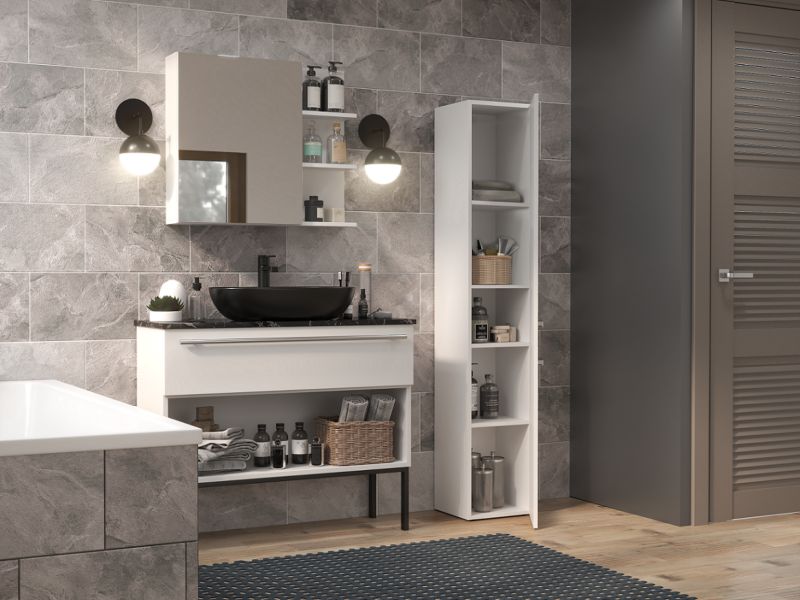 Badeværelsessøjle Nel II 30x31x174 cm Hvid