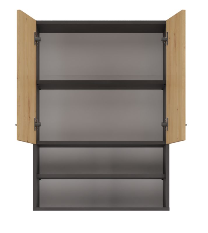 Topeshop Pola Mini DK væghængt badeværelsesskab - antracit og Artisan-eg 30 x 64 x 90 cm, 1 stk.