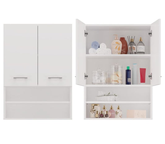 Topeshop Pola Mini DK væghængt badeværelsesskab - Mat hvid 30x64x90 cm, 1 stk.