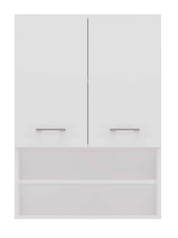 Topeshop Pola Mini DK væghængt badeværelsesskab - Mat hvid 30x64x90 cm, 1 stk.