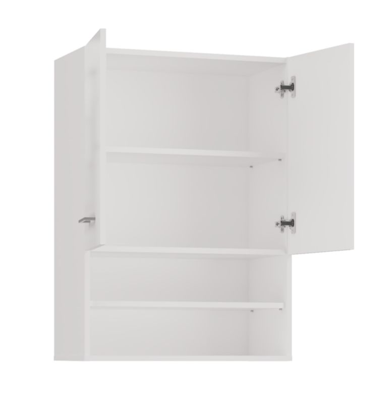 Topeshop Pola Mini DK væghængt badeværelsesskab - Højglans hvid 30 x 64 x 90 cm, 1 stk.