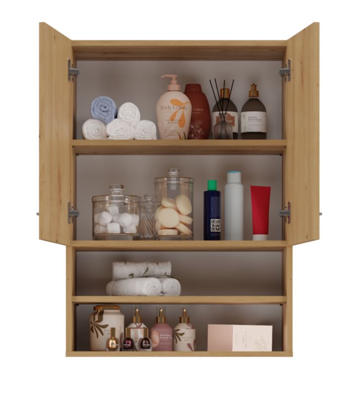 Topeshop Pola Mini DK hængeskab til badeværelse - Artisan egetræ 30 x 64 x 90 cm, 1 stk.