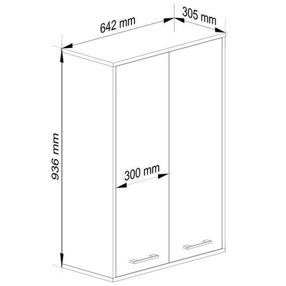 Væghængt Badeværelsesskab Hvid 64x30x94 cm 2 Låger