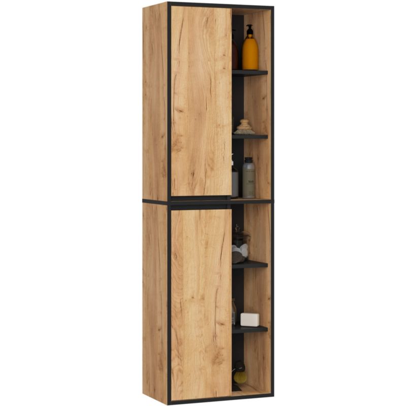 Badeværelsesskab VAMI W50 50x170x30 cm Eg Craft/Sort